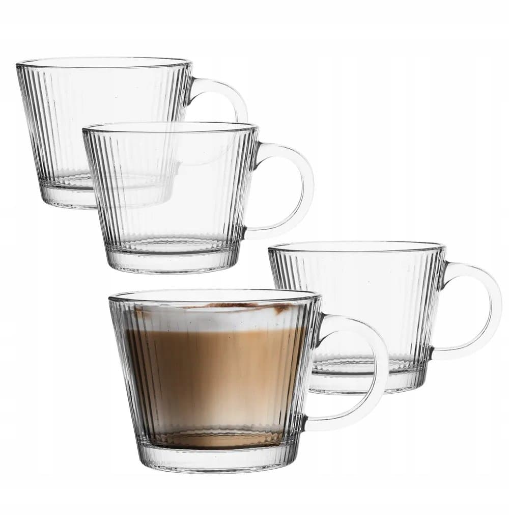 Szklanki do kawy latte kubki szklane Altom Design Selena 370 ml 4 sztuki