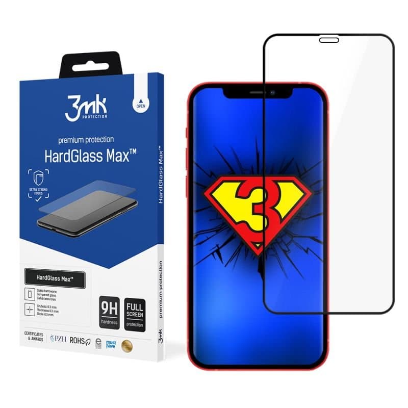 Szkło hartowane na cały ekran do Apple iPhone 12 Pro Max - 3mk HardGlass Max