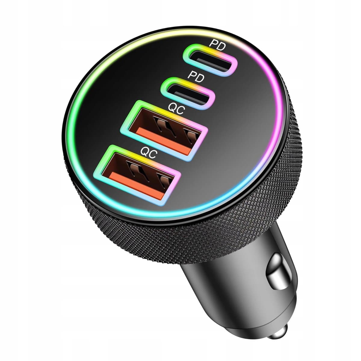 Szybka Ładowarka Samochodowa Do Zapalniczki 90W 2xUSB-A 2xUSB-C + Kabel