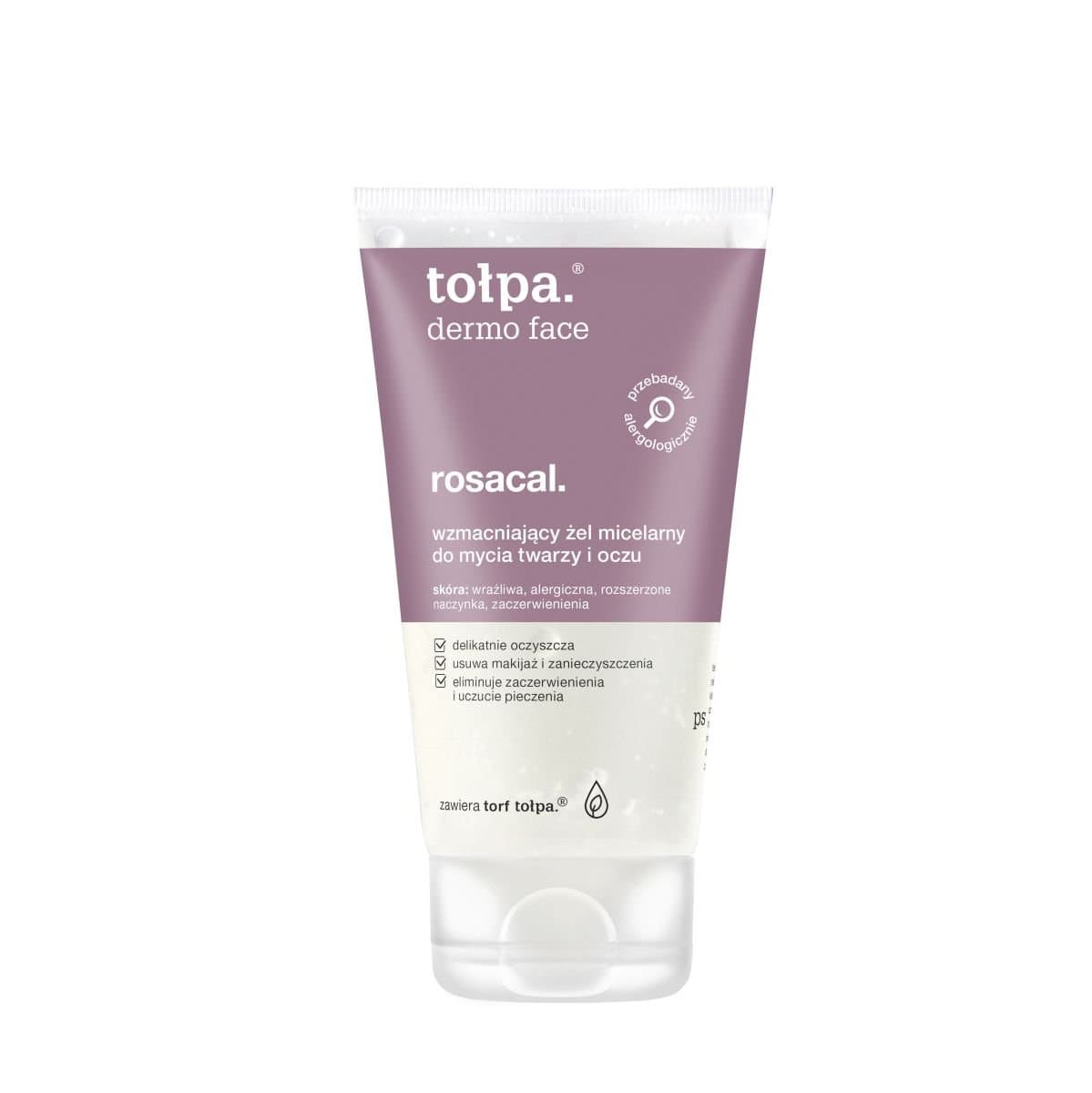 Tołpa, dermo face rosacal, wzmacniający żel micelarny do mycia twarzy i oczu, 150 ml