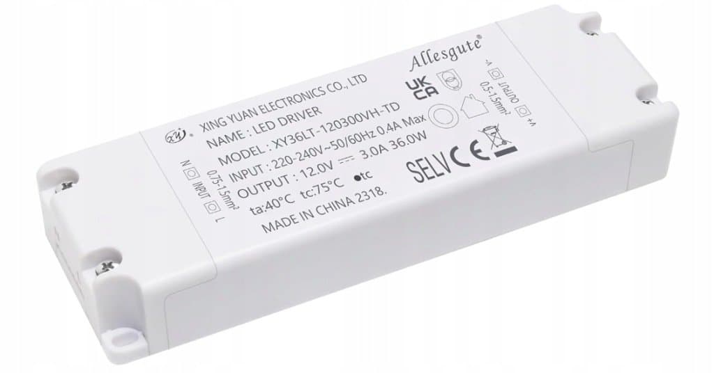 Transformator LED 36 W, 240 V do 12 V, 3 A Zasilacz Stałonapięciowy Do LED