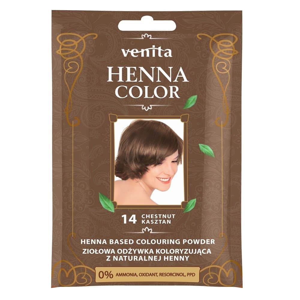 Venita, Henna Color, odżywka koloryzująca, saszetka, 14 Kasztan, 30 g