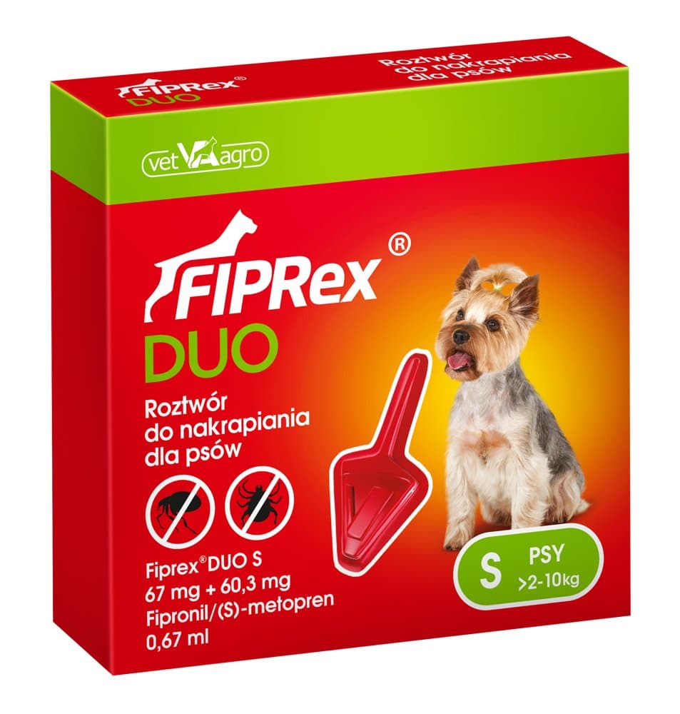 VET-AGRO Fiprex DUO S 67 mg + 60,3 mg roztwór do nakrapiania dla psów