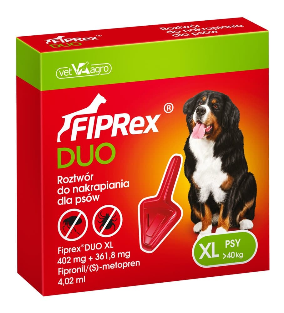 VET-AGRO FIPREX DUO XL 402 mg + 361,8 mg roztwór do nakrapiania dla psów