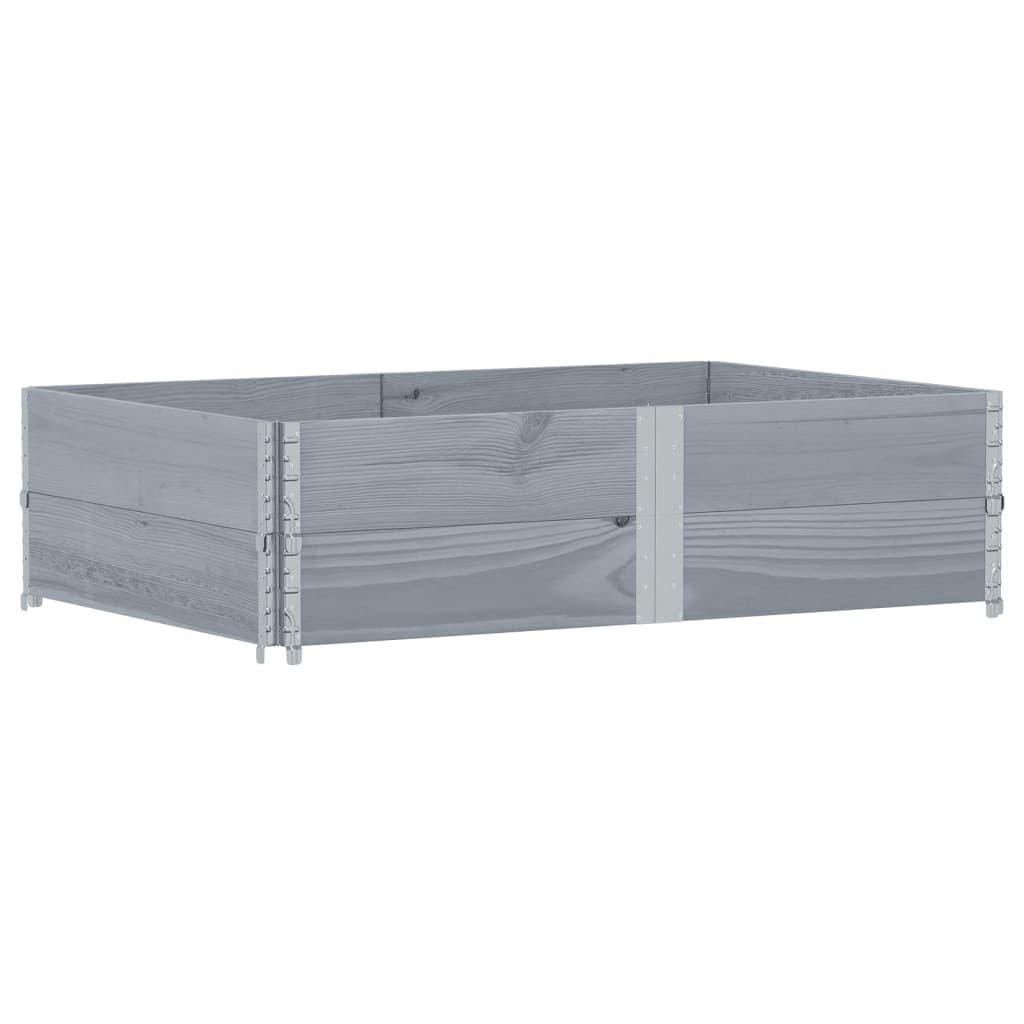 vidaXL Nadstawki paletowe, 2 szt., szare, 150x100 cm, drewno sosnowe
