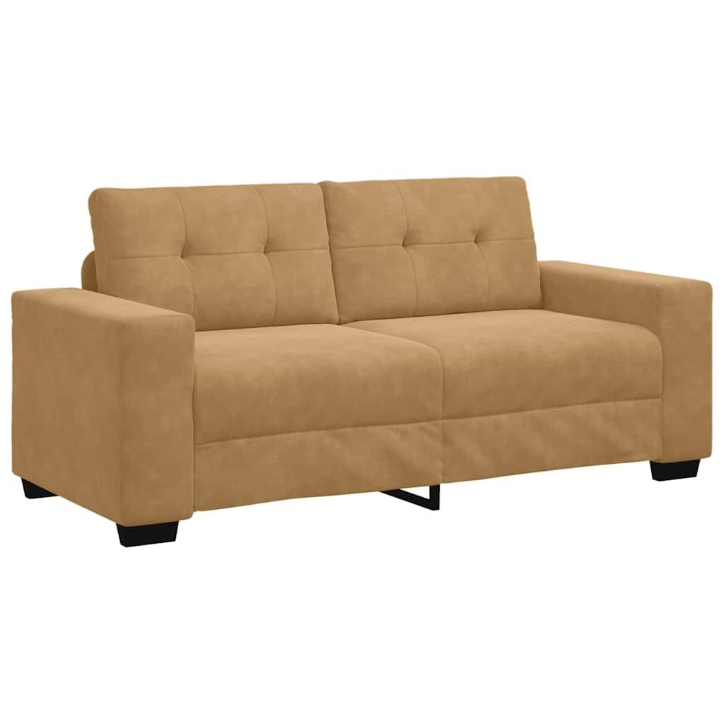 vidaXL Sofa dwuosobowa, brązowa, 140 cm, aksamit