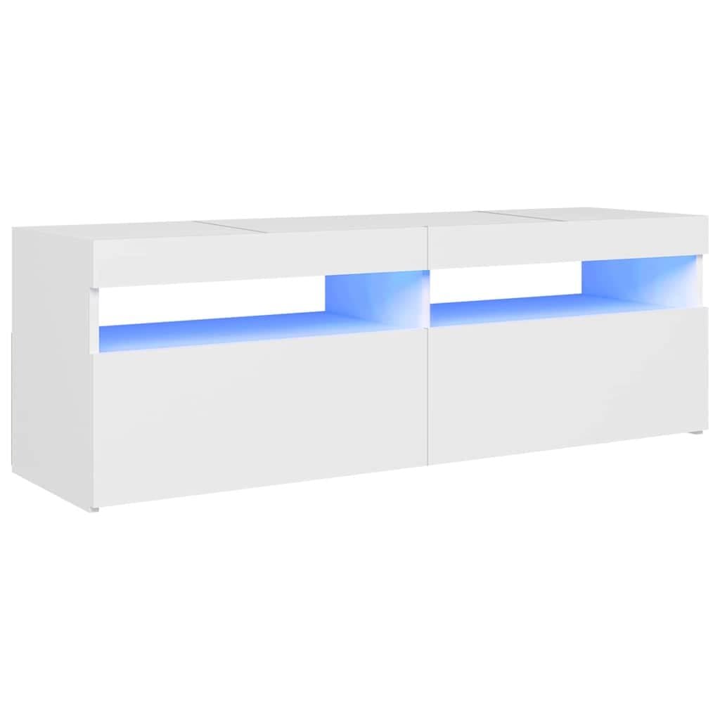 vidaXL Szafka pod TV z oświetleniem LED, biała, 120x35x40 cm