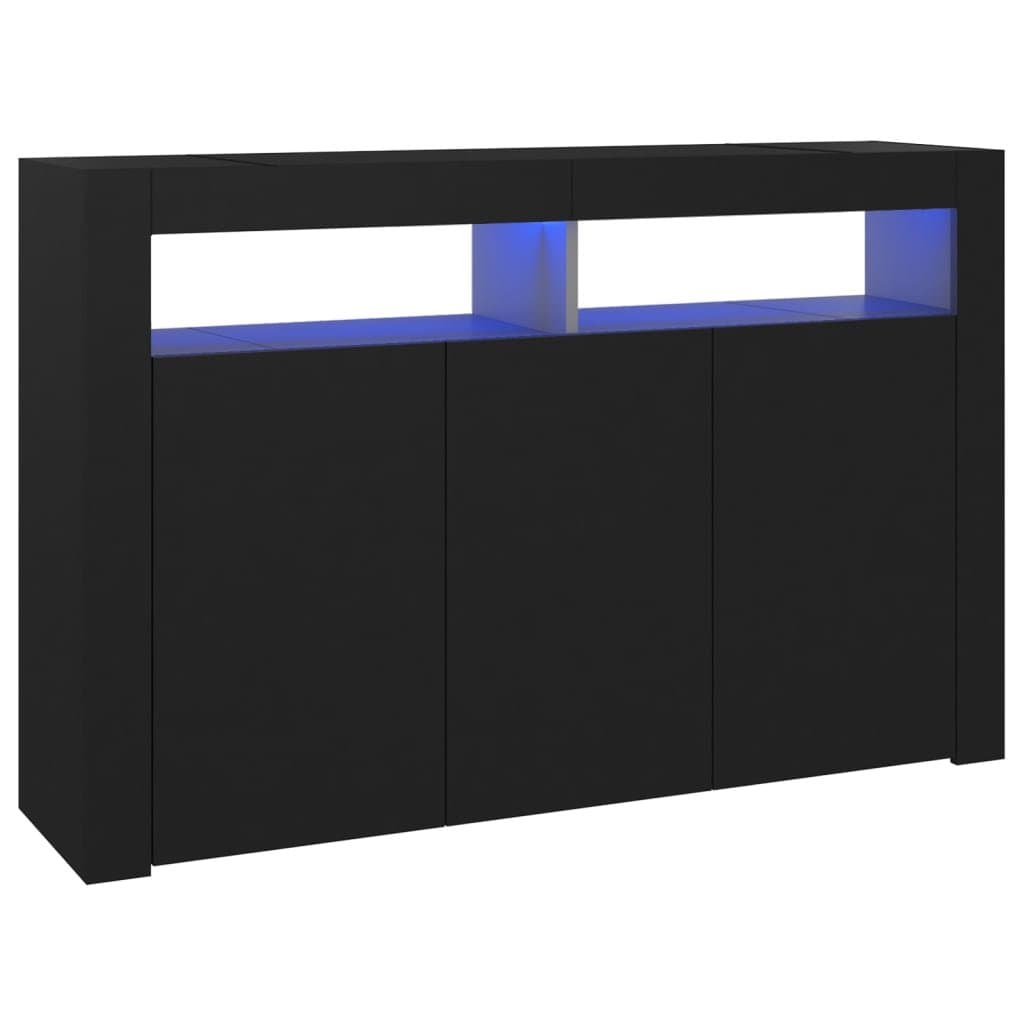 vidaXL Szafka z oświetleniem LED, czarna, 115,5 x 30 x 75 cm
