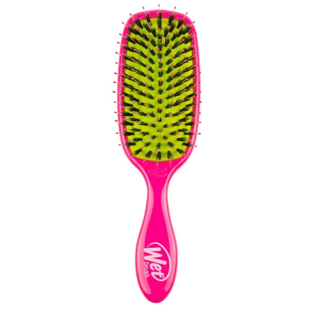 Wet Brush Shine Enhancer różowa nowoczesna szczotka do rozczesywania włosów z włosiem dzika, dodaje blasku i wygładza