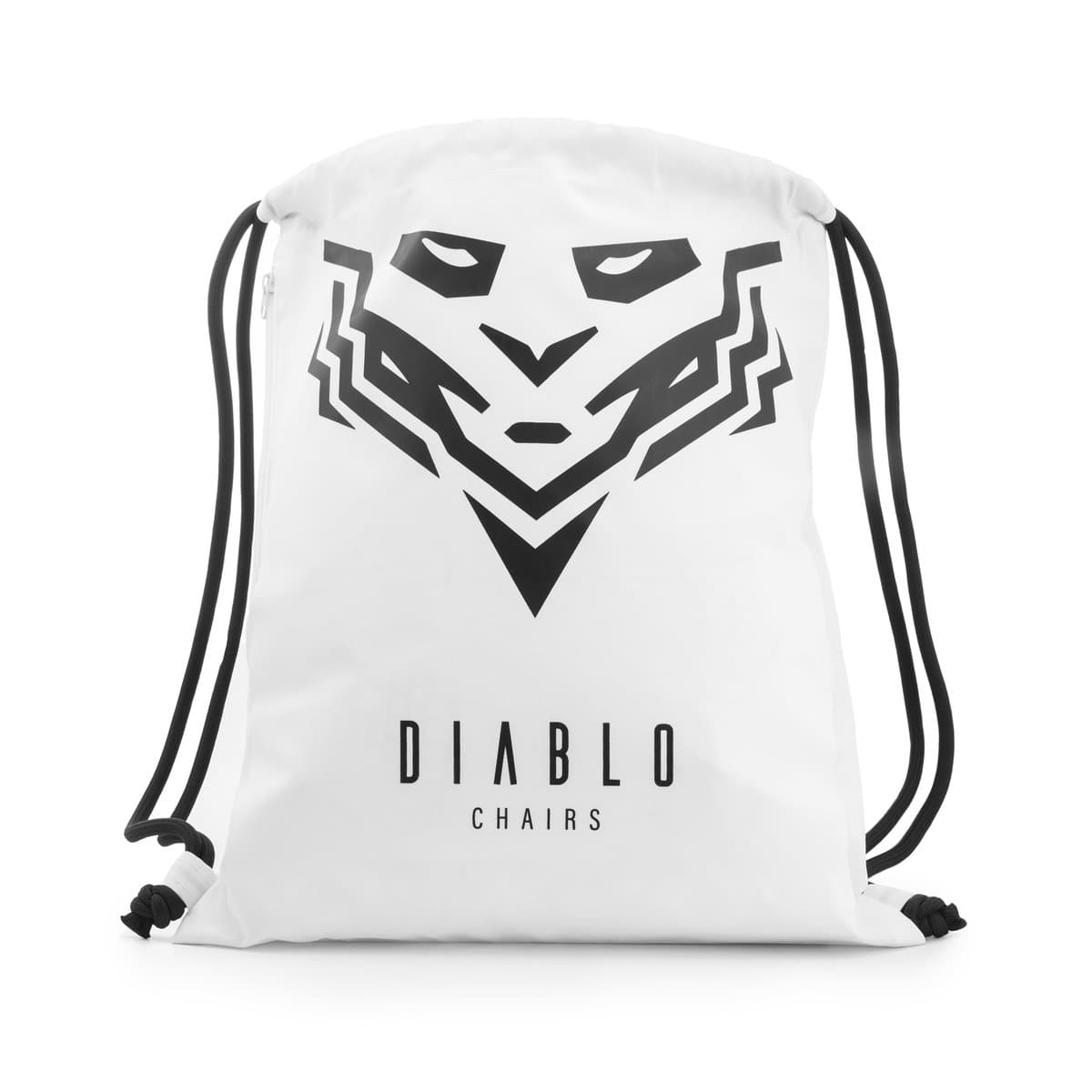 Worko-plecak DIABLO CHAIRS z kieszenią Worek Plecak Gadżet dla graczy biały