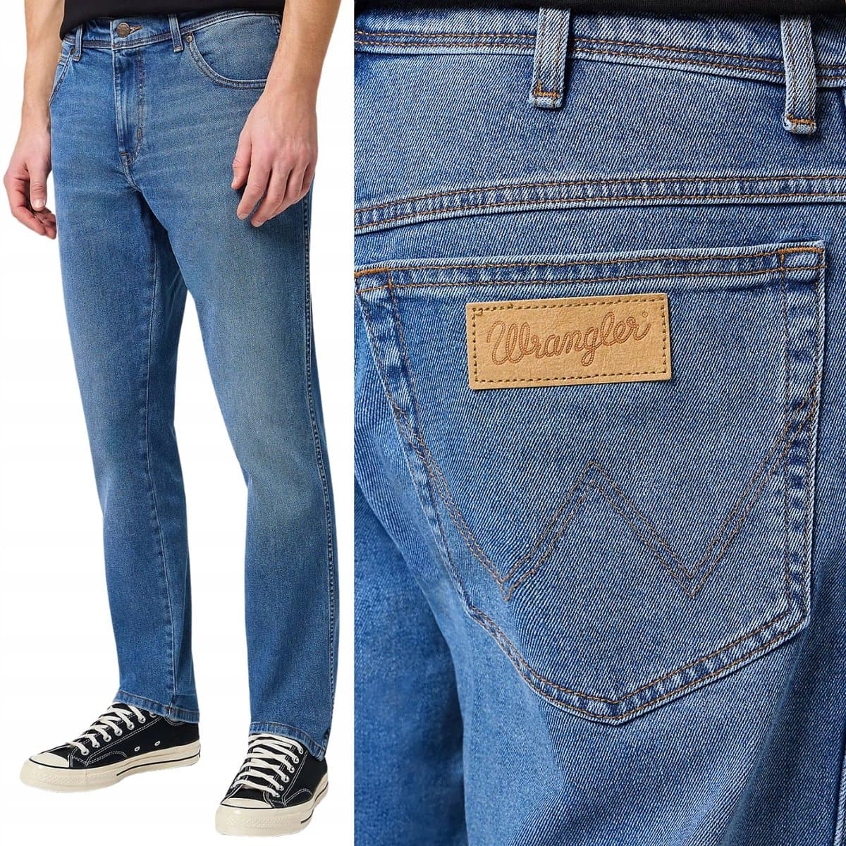 Wrangler TEXAS SLIM The Maverick lekko dopasowane spodnie jeansowe W42 L32