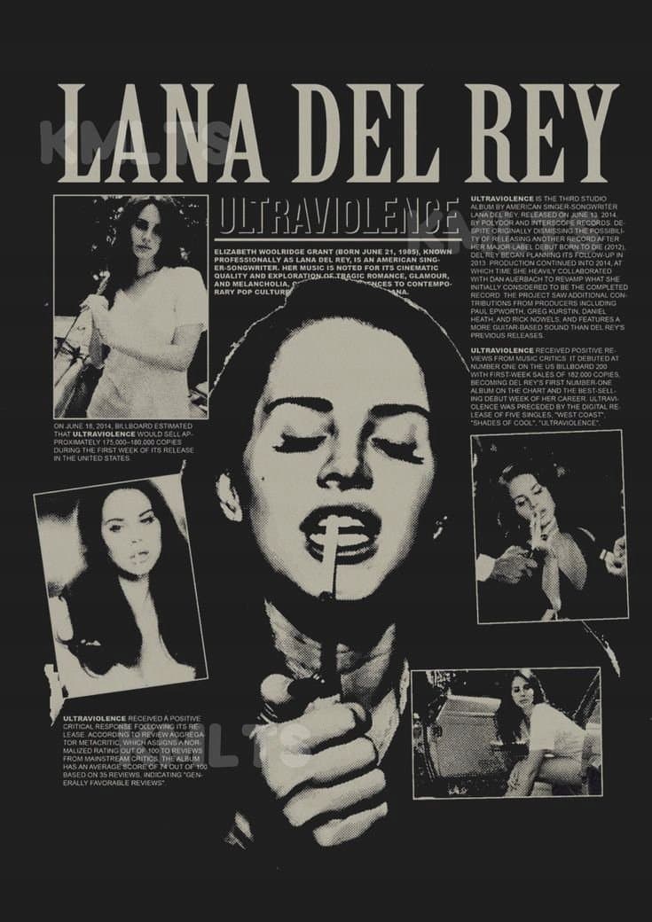 WYDRUK CUKROWY Opłatek na Tort Masa Cukrowa Lana Del Rey Ultraviolence+IMIĘ