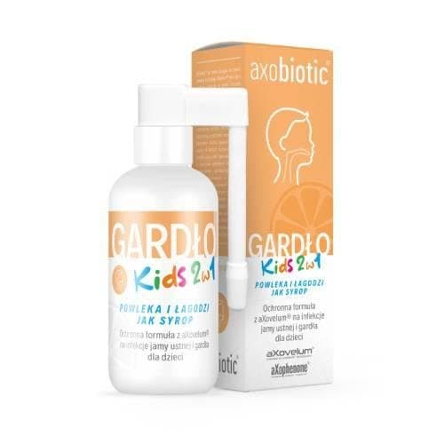 Wyrób medyczny, AXOBIOTIC Gardło Kids 2w1 Spray do gardła dla dzieci, 30ml