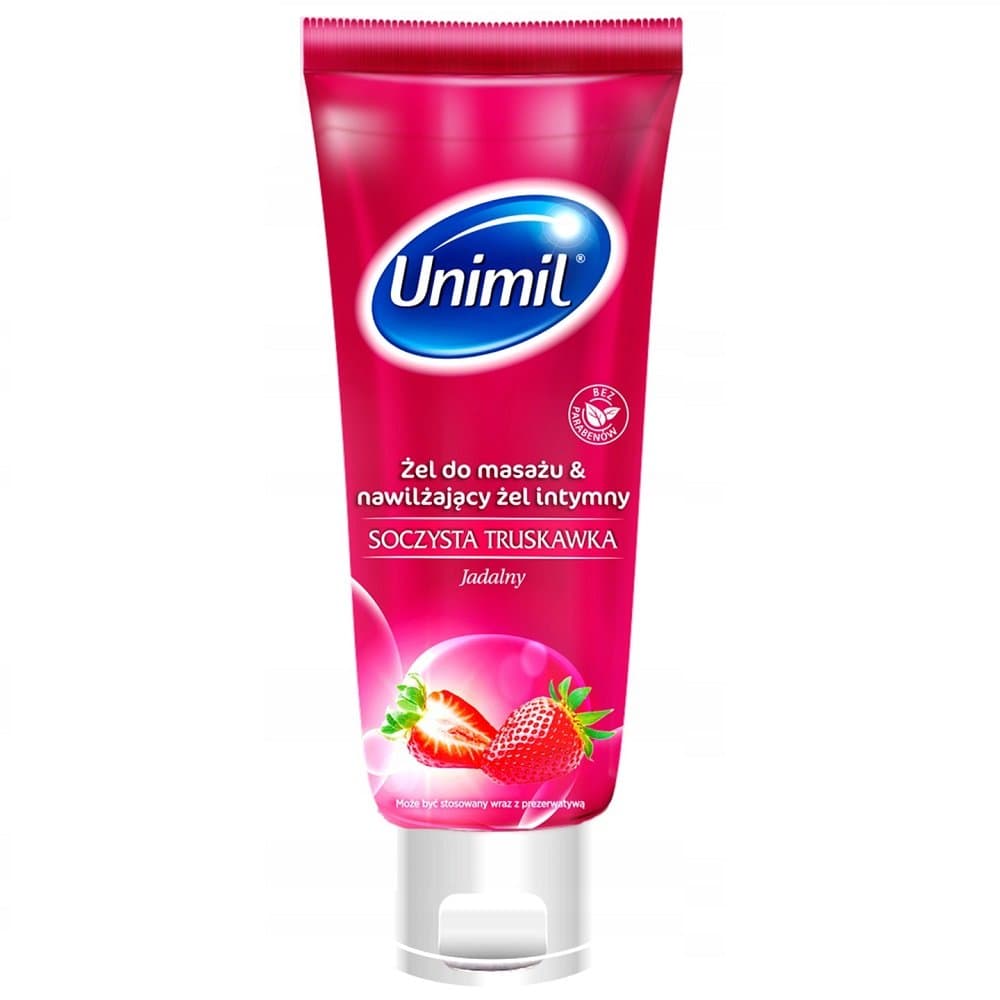 Żel Intymny Unimil Do Masażu Nawilżający Smak Truskawkowy 200 ml