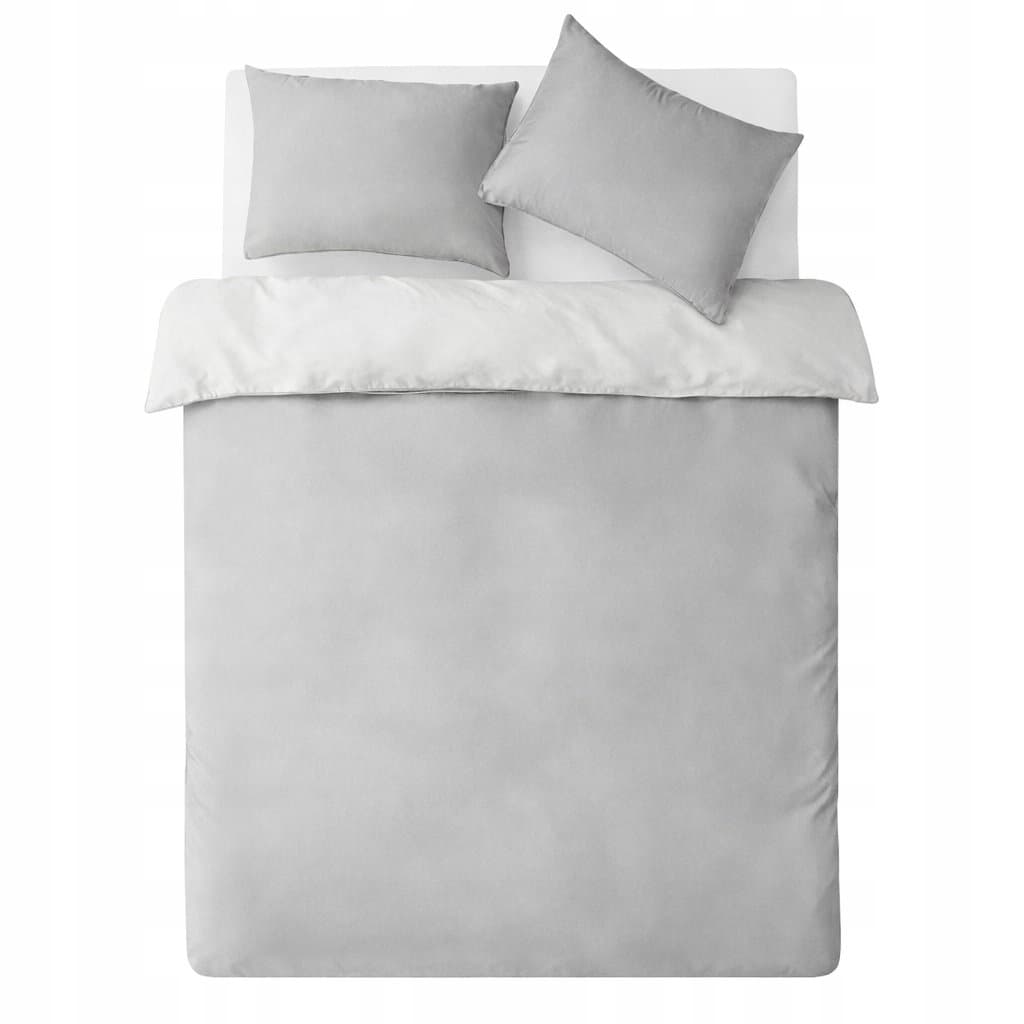 Zestaw pościeli 4w1 z satyny bawełnianej Dormeo Warm Hug szary 200X200