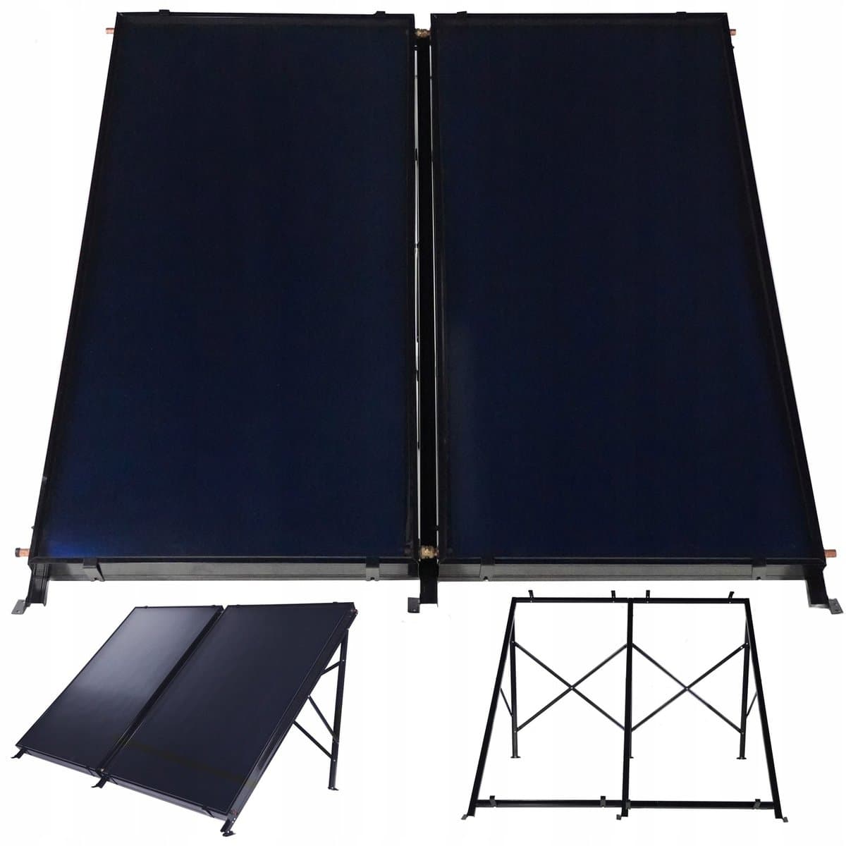 Zestaw solarny z dwoma kolektorami 2x2,5m słonecznymi bez zbiornika THUNDER