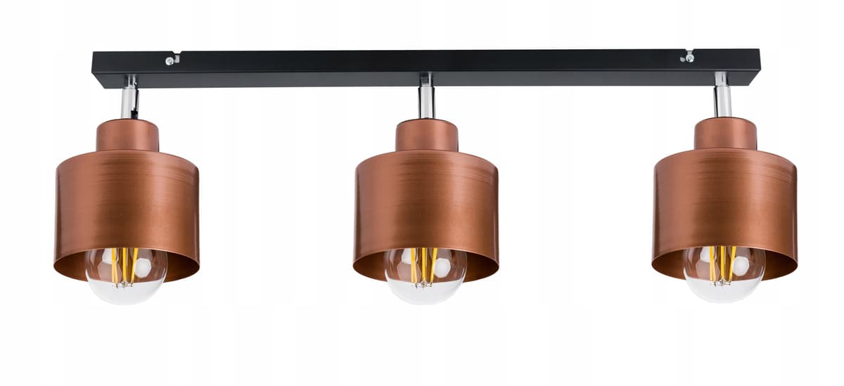 Lampa plafon ruch sufit żyrandol loft metal miedź