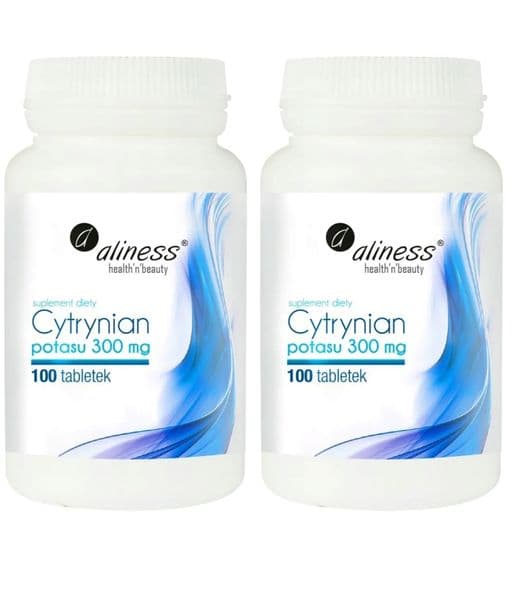 2x Aliness Potas CYTRYNIAN POTASU 300mg Układ Mięśniowy Ciśnienie Krwi