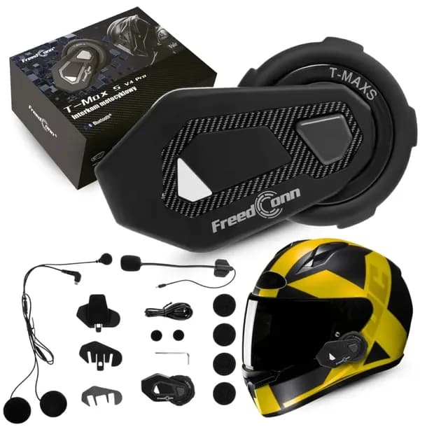 Interkom Motocyklowy FREEDCONN T-MAX S V4 PRO dla 6 osób na 1 kask BT 5.1