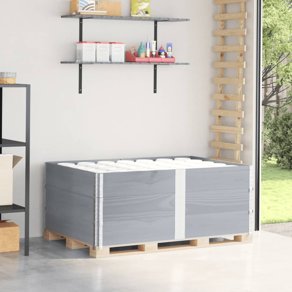 Vidaxl Nadstawki Paletowe, 3 Szt., Szare, 150X100 Cm, Drewno Sosnowe