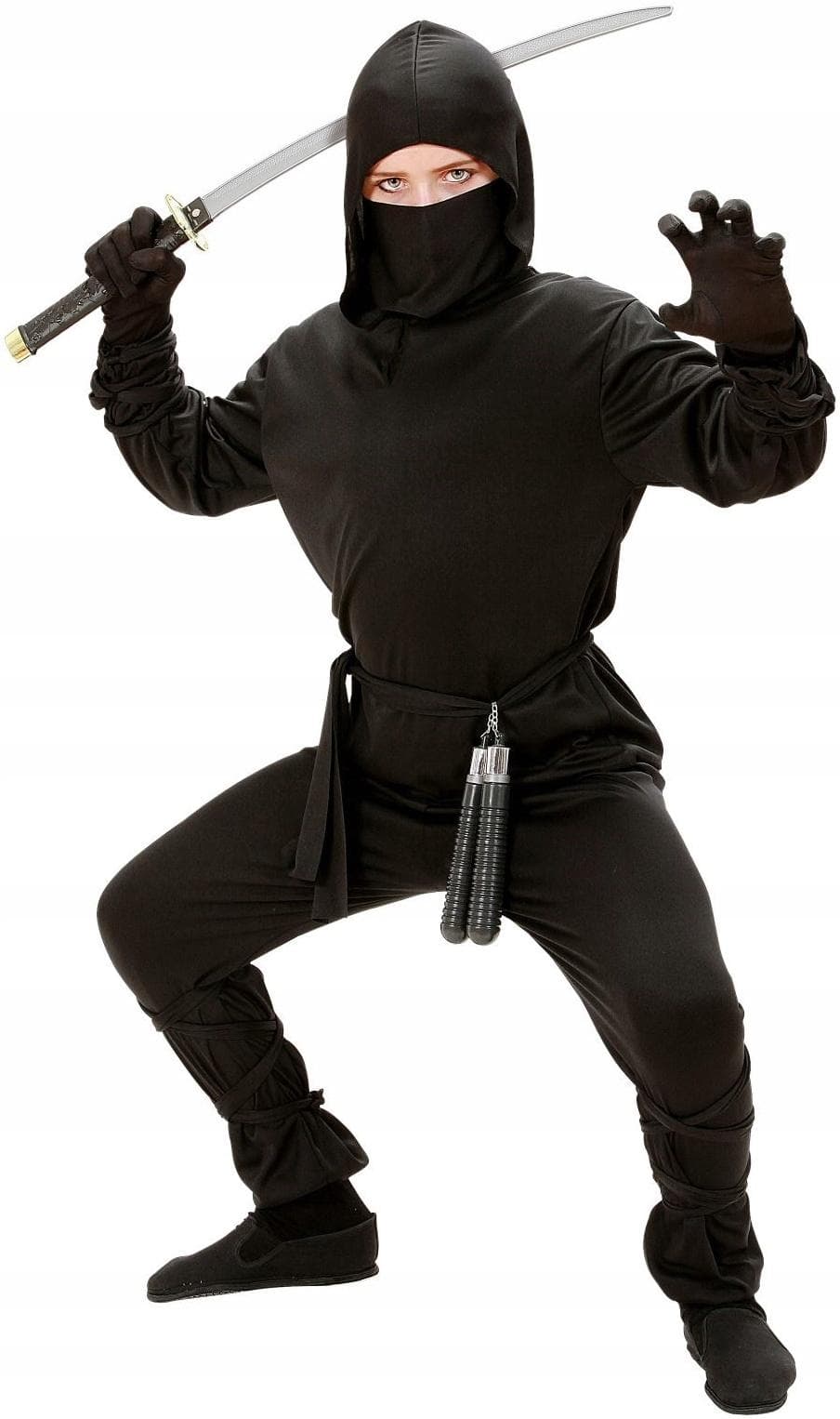 Strój Kostium Czarny Ninja Japoński Wojownik Samuraj Karnawał Bal 4-5 Lat