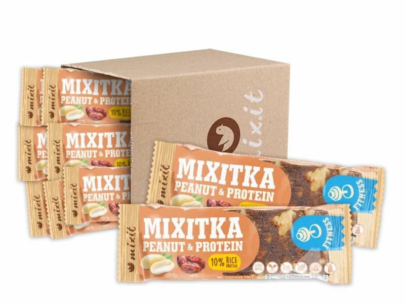Proteinowe Mixitki BEZ GLUTENU - Orzeszki ziemne + Proteina ryżowa (9 szt.)