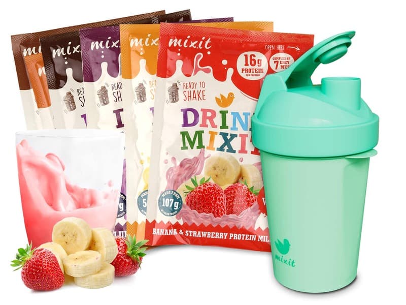 Degustacyjny zestaw: Proteinowe Drinki Mixit & Shaker (Miętowy)