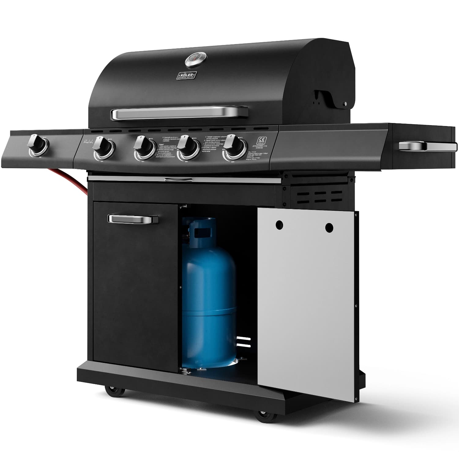 Grill gazowy köler v4 nierdzewny moc 17,2 kw koler relish srebrny