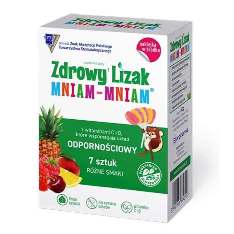 Lizaki mix smaków na odporność bez cukru bezglutenowe 7 szt. 42 g