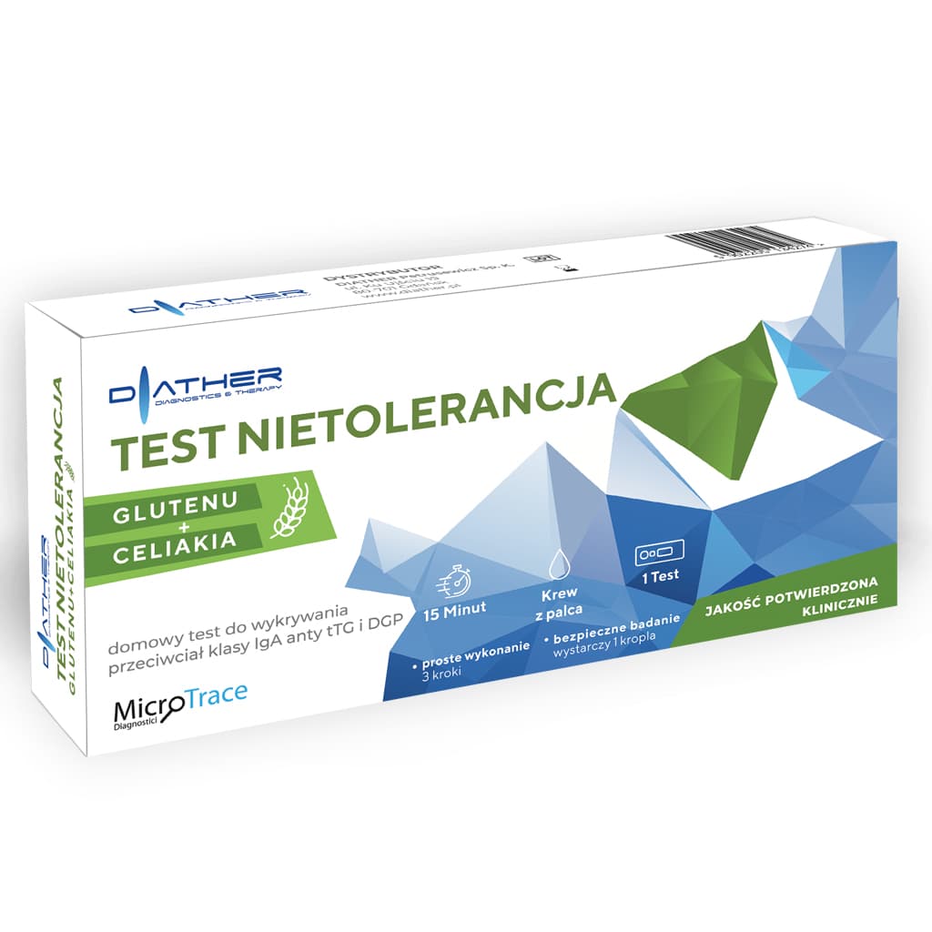 DIATHER Test nietolerancji gluten + celiakia 1 szt.