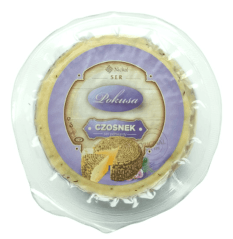 POKUSA Ser półtwardy z czosnkiem 350 g