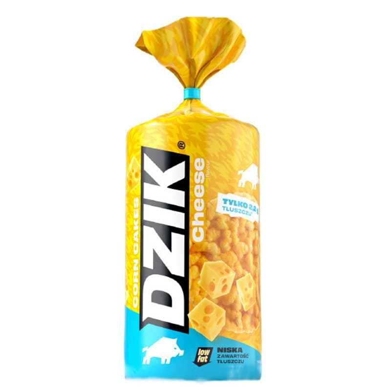 DZIK Wafle kukurydziane o smaku serowym o obniżonej zawartości tłuszczu 120g