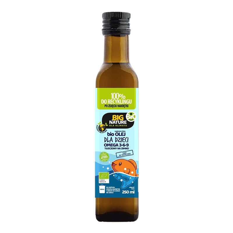 BIG NATURE Olej Omega 369 dla dzieci tłoczony na zimno BIO 250 ml