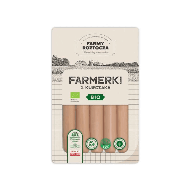 FARMY ROZTOCZA Parówki farmerki z kurczaka BIO 250 g