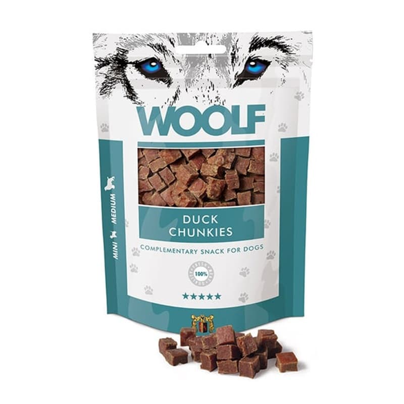 WOOLF CHUNKIES Przysmak dla psów z kaczki 100 g