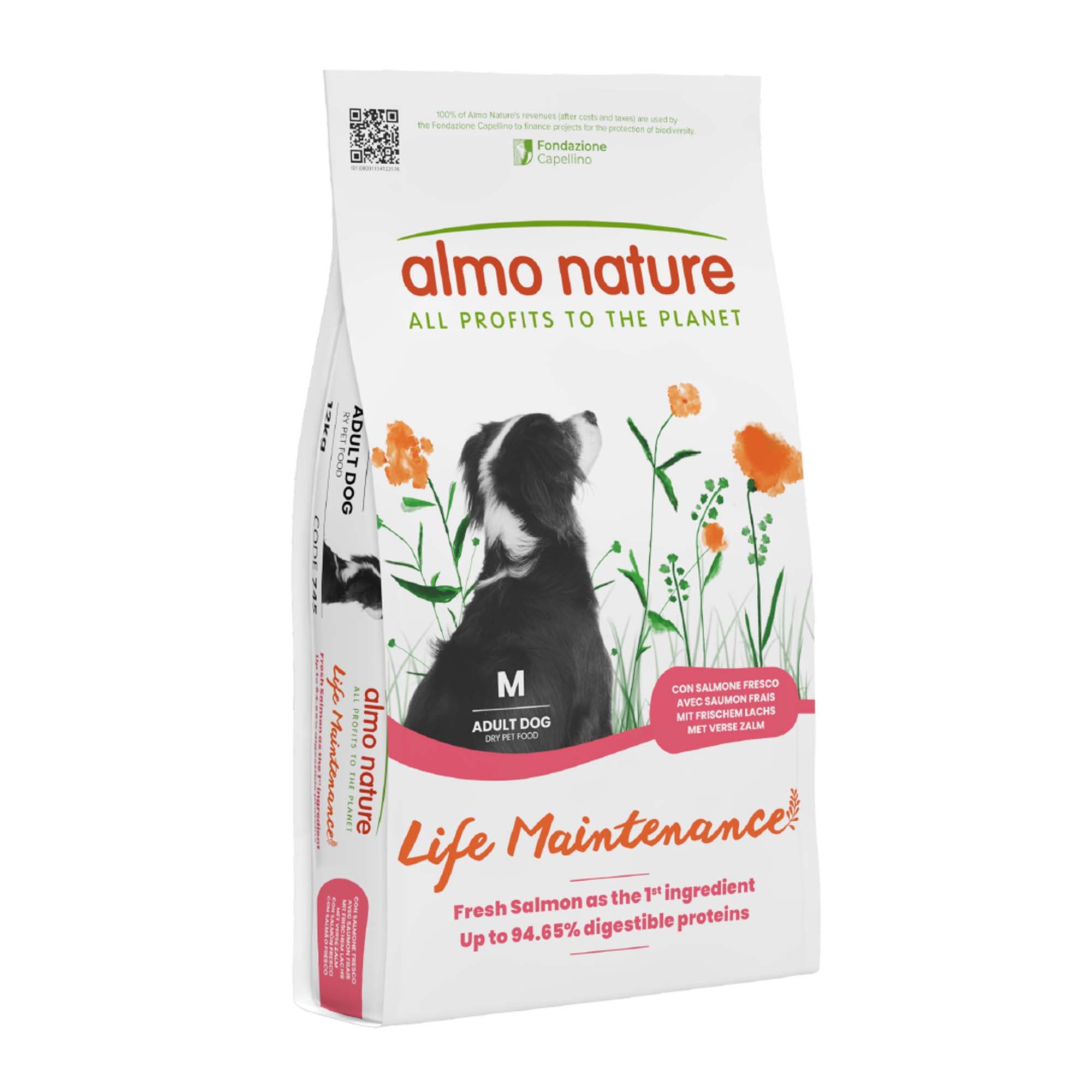 Almo Nature Adult Medium, łosoś z ryżem - 12 kg
