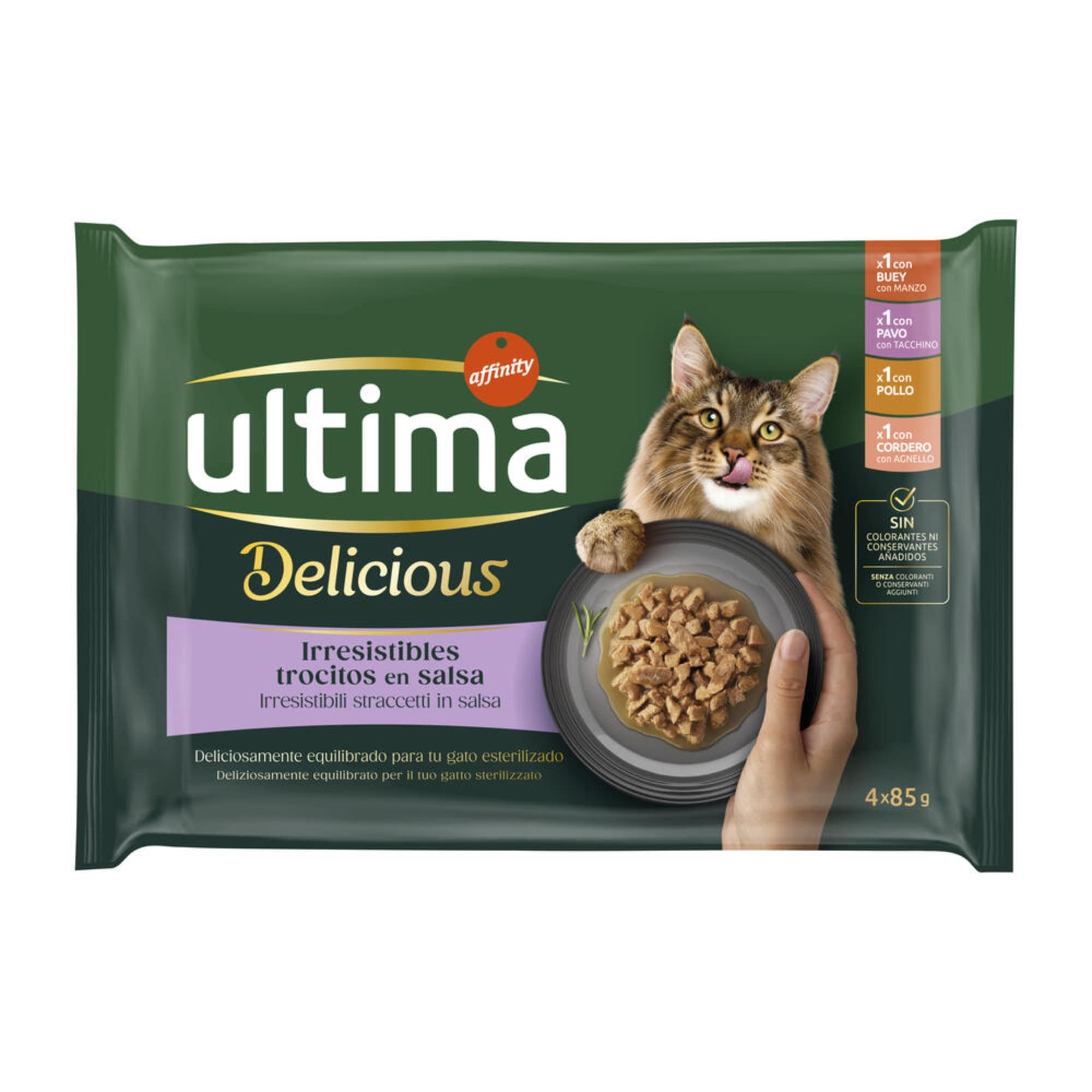 Megapakiet Ultima Delicious Adult Sterilized, 96 x 85 g - Wybór mięsny