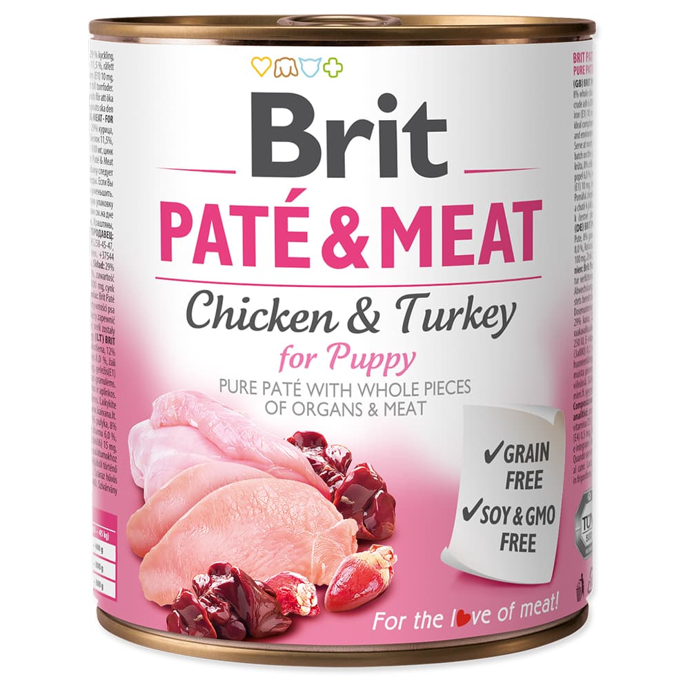 Megapakiet Brit Paté & Meat Puppy, 12 x 800 g - Kurczak i indyk