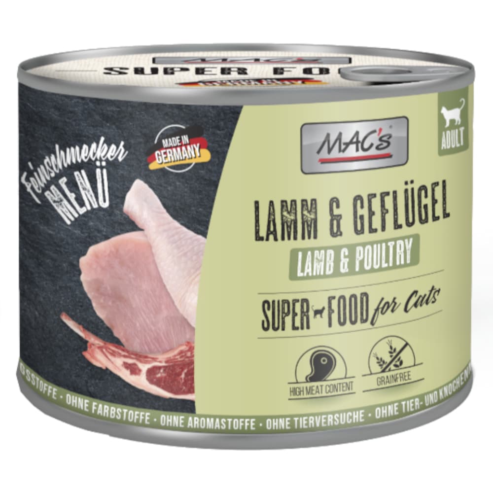 MAC´s Cat Feinschmecker, 6 x 200 g - Jagnięcina i drób