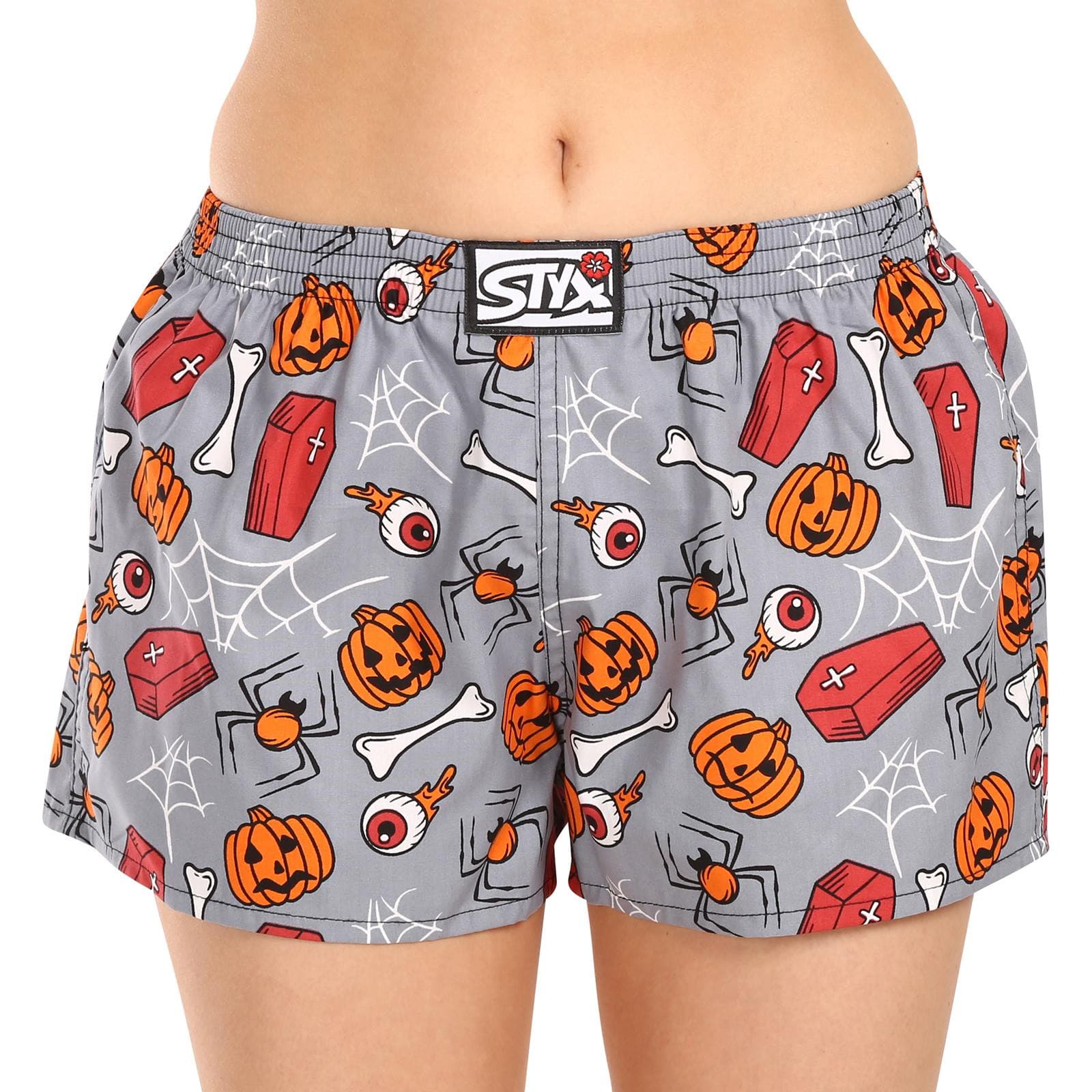 Luźne bokserki damskie Styx klasyczna guma a trumna na Halloween (K1752) XXL
