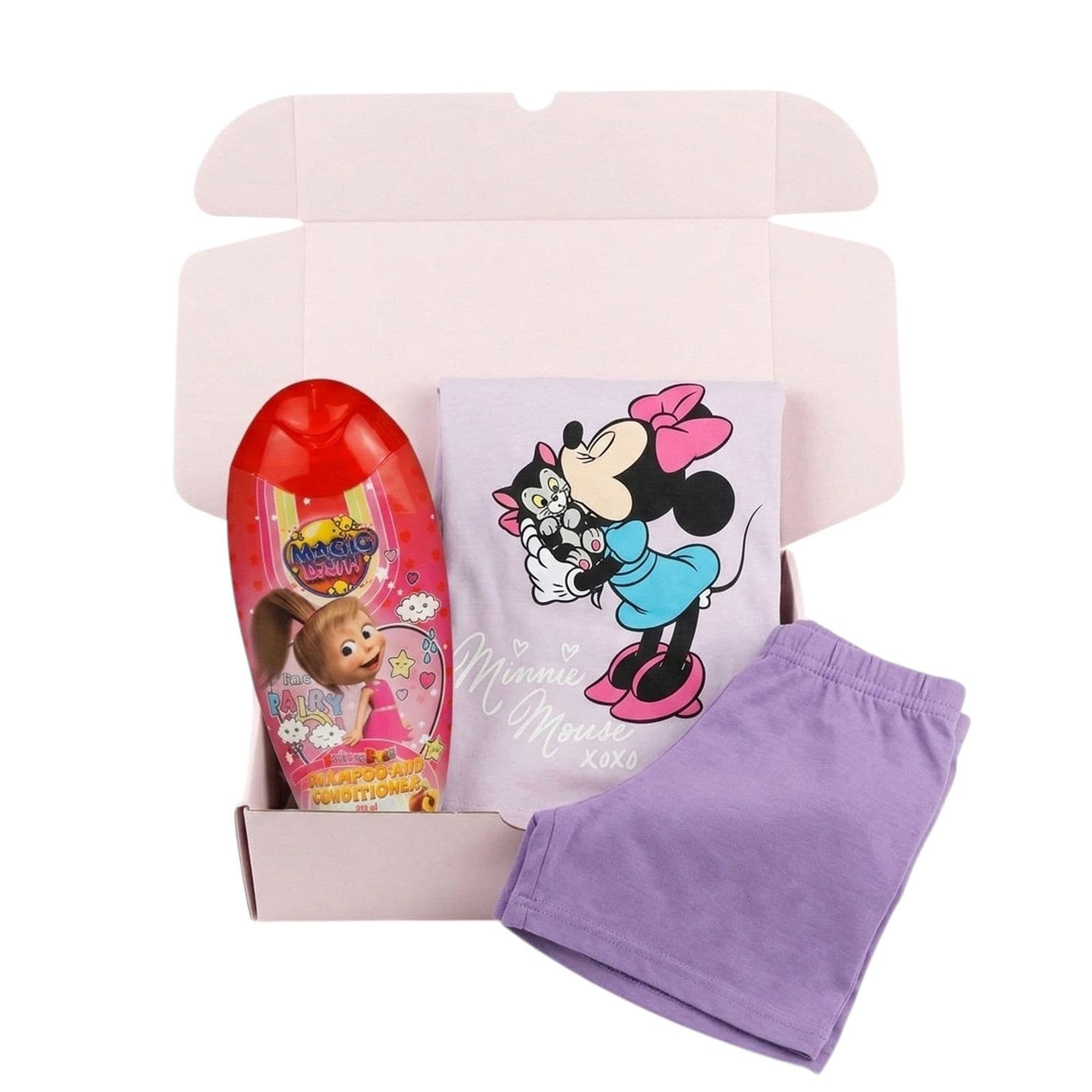 Dziewczęcy zestaw prezentowy piżama Minnie i szampon Masza i Niedźwiedź (2TAKJT2) 110/116