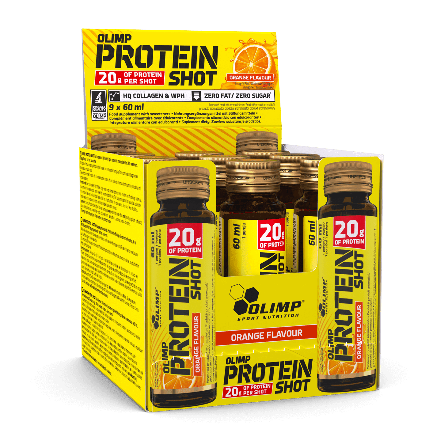 9 x Olimp Protein Shot - 60 ml Ampułka Szklana
