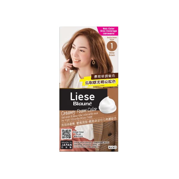 Kao - Liese Blaune Creamy Foam Color - 1 pudełko - 1 - Shiny Brown