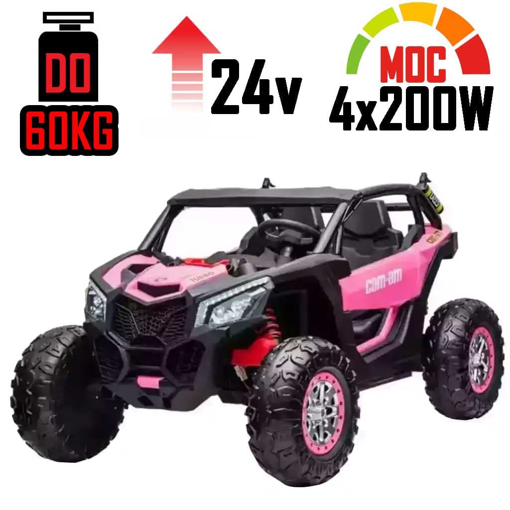 Buggy na akumulator XB-2118 XXL Duża różowa terenówka 24V 4x200W