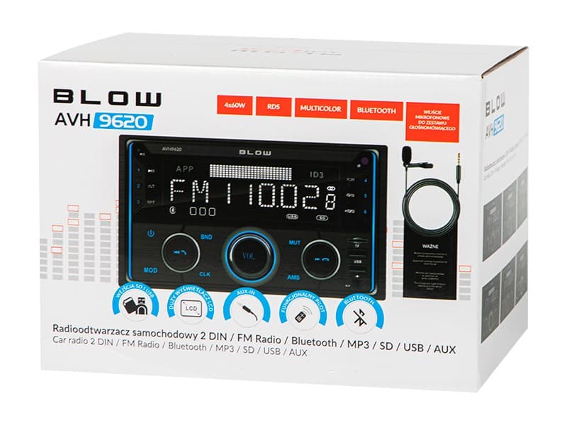 Radioodtwarzacz Blow AVH-9620 2DIN 7" RDS RGB