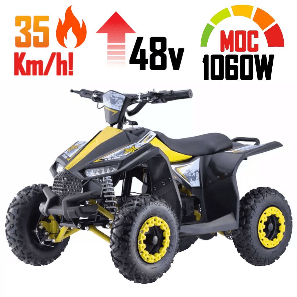 HIT! Super Mocny Quad Elektryczny dla Dzieci HighPer ATV11EB 1060W Żółty 48V ver 2026