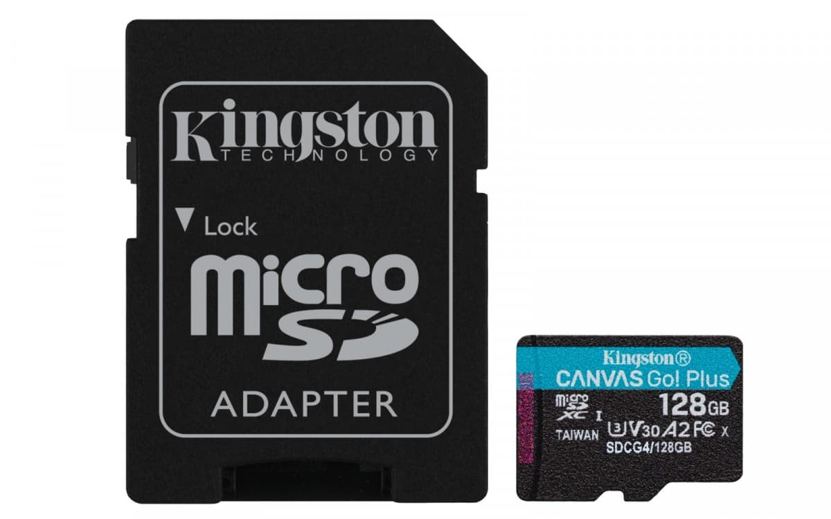 Kingston Karta pamięci microSD 128GB CanvasGo! Plus 200MB/s A2 U3 V30 + adapter