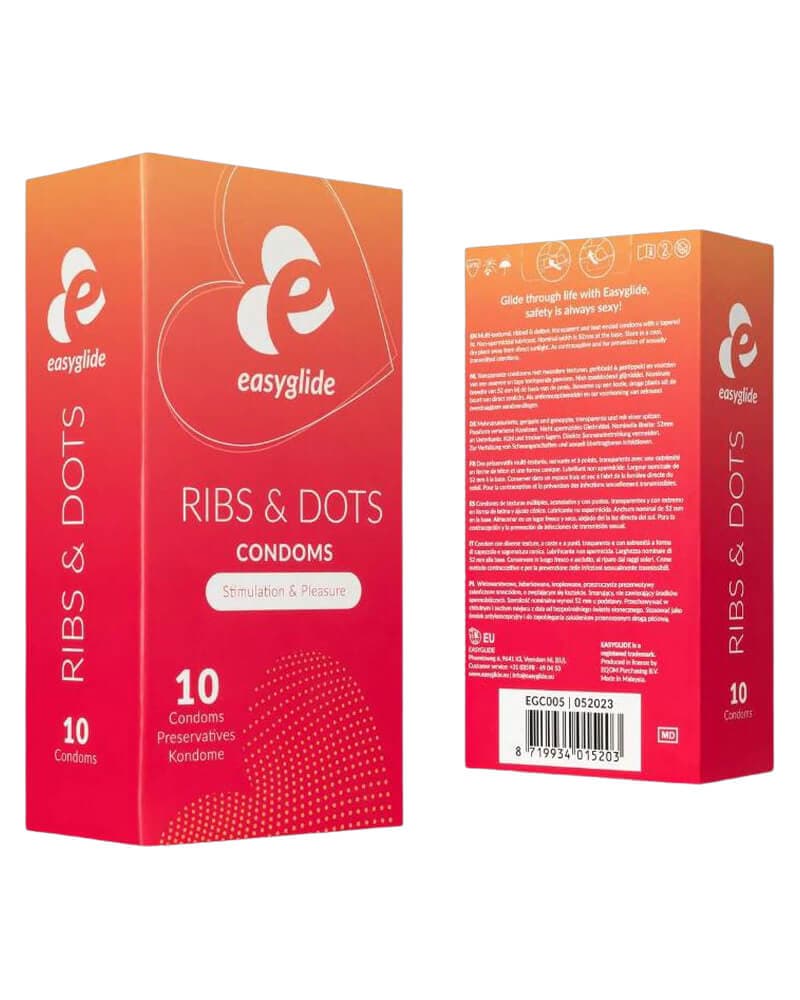 Easyglide Ribs & Dpts Condoms Stimulation & Pleasure 10 stk.