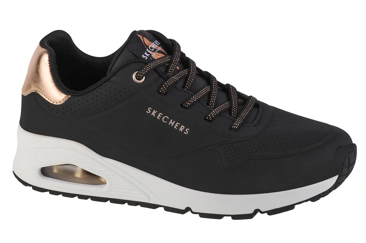 Skechers Uno-Shimmer Away 155196-BLK, Damskie, Czarne, buty sneakers, skóra syntetyczna, rozmiar: 37