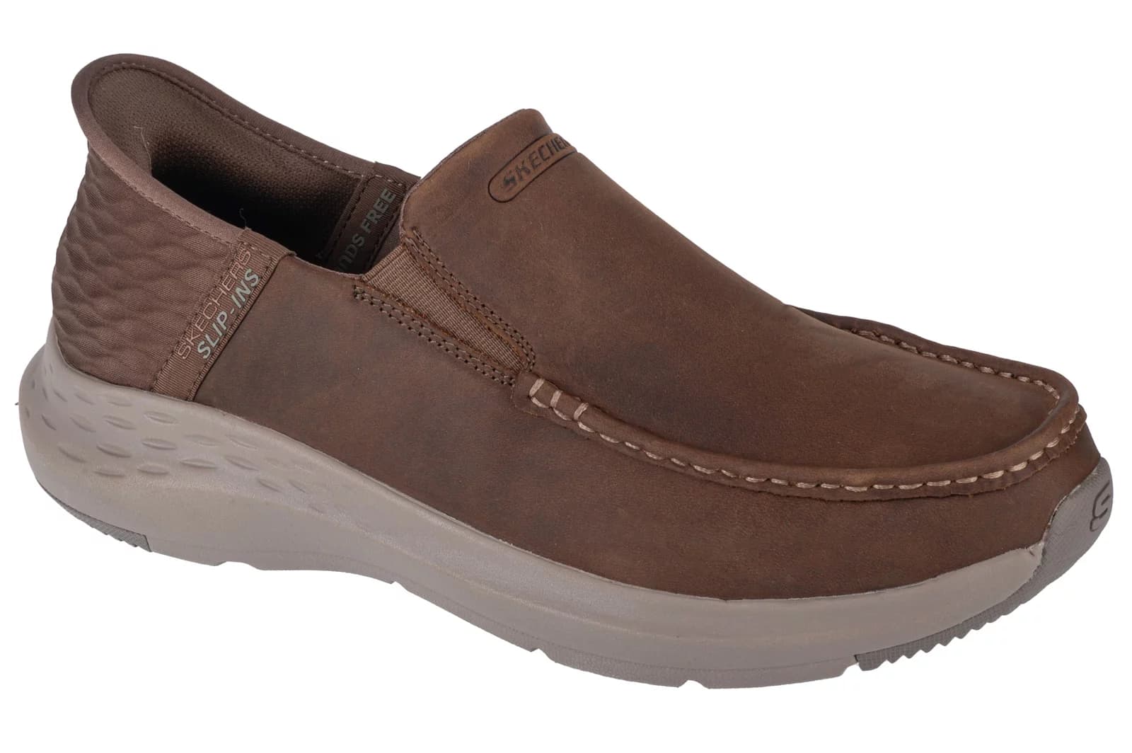 Skechers Slip-Ins Parson - Oswin 204866-DSRT, Męskie, Brązowe, półbuty, skóra naturalna, rozmiar: 41,5